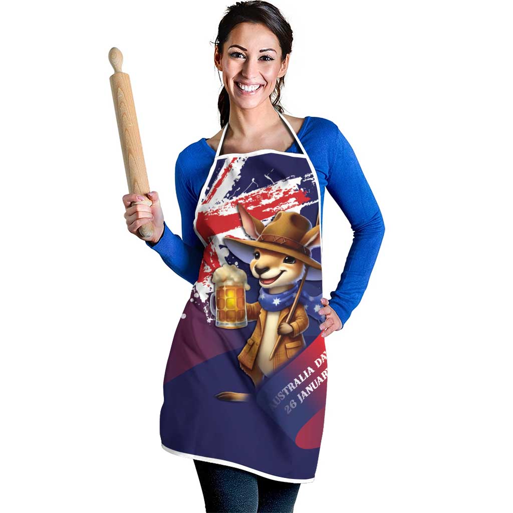 Australia Day Kangaroo Flag Apron Aussie Aussie Aussie Oi Oi Oi - Aussie Hoodie