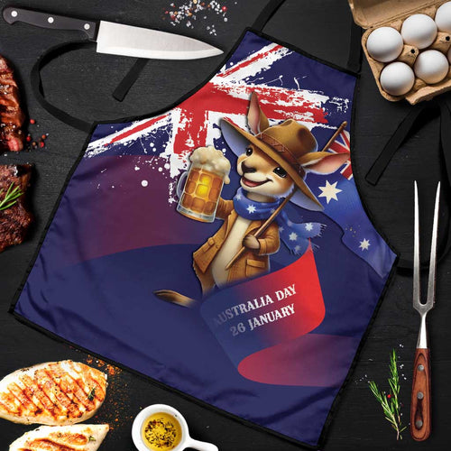 Australia Day Kangaroo Flag Apron Aussie Aussie Aussie Oi Oi Oi - Aussie Hoodie