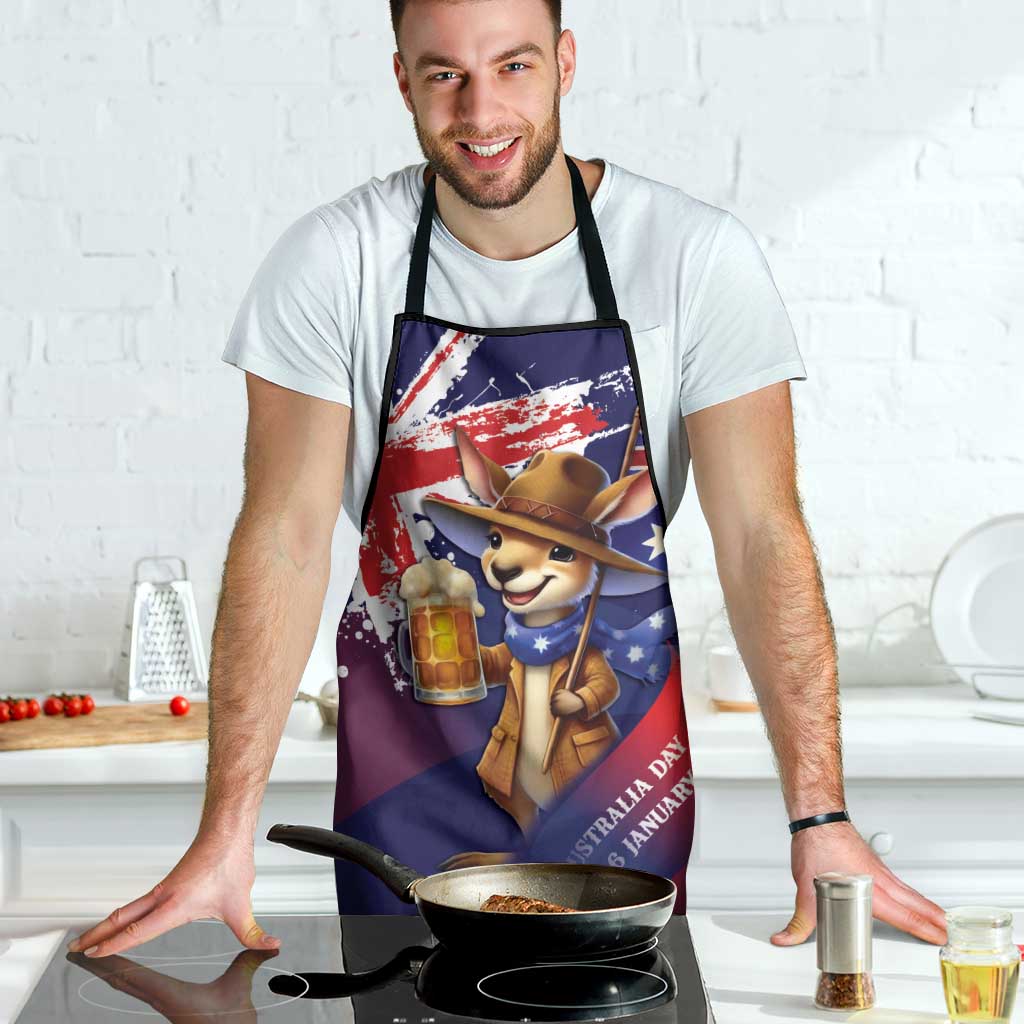 Australia Day Kangaroo Flag Apron Aussie Aussie Aussie Oi Oi Oi - Aussie Hoodie