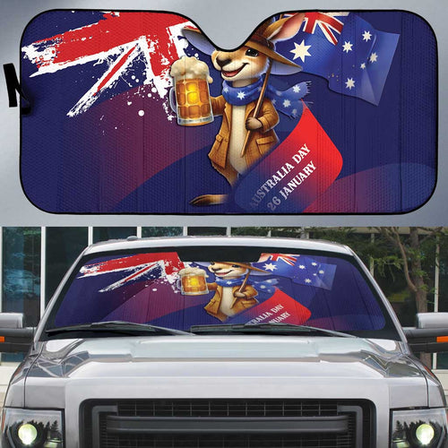 Australia Day Kangaroo Flag Auto Sun Shade Aussie Aussie Aussie Oi Oi Oi - Aussie Hoodie