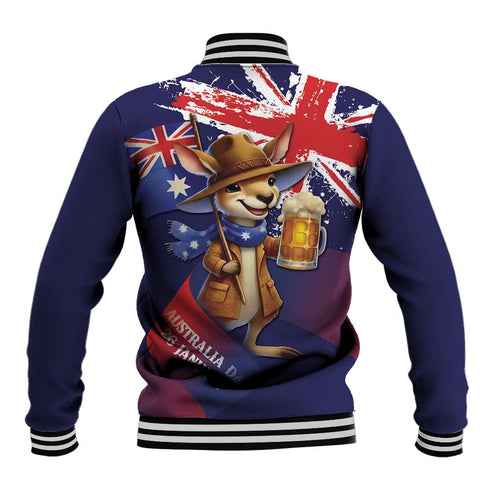 Australia Day Kangaroo Flag Baseball Jacket Aussie Aussie Aussie Oi Oi Oi - Aussie Hoodie