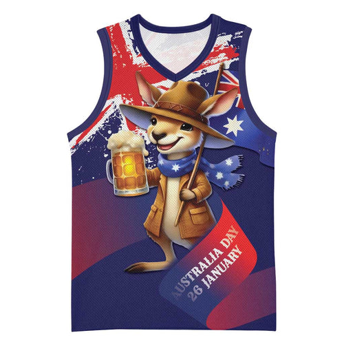 Australia Day Kangaroo Flag Basketball Jersey Aussie Aussie Aussie Oi Oi Oi - Aussie Hoodie