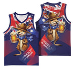 Australia Day Kangaroo Flag Basketball Jersey Aussie Aussie Aussie Oi Oi Oi - Aussie Hoodie
