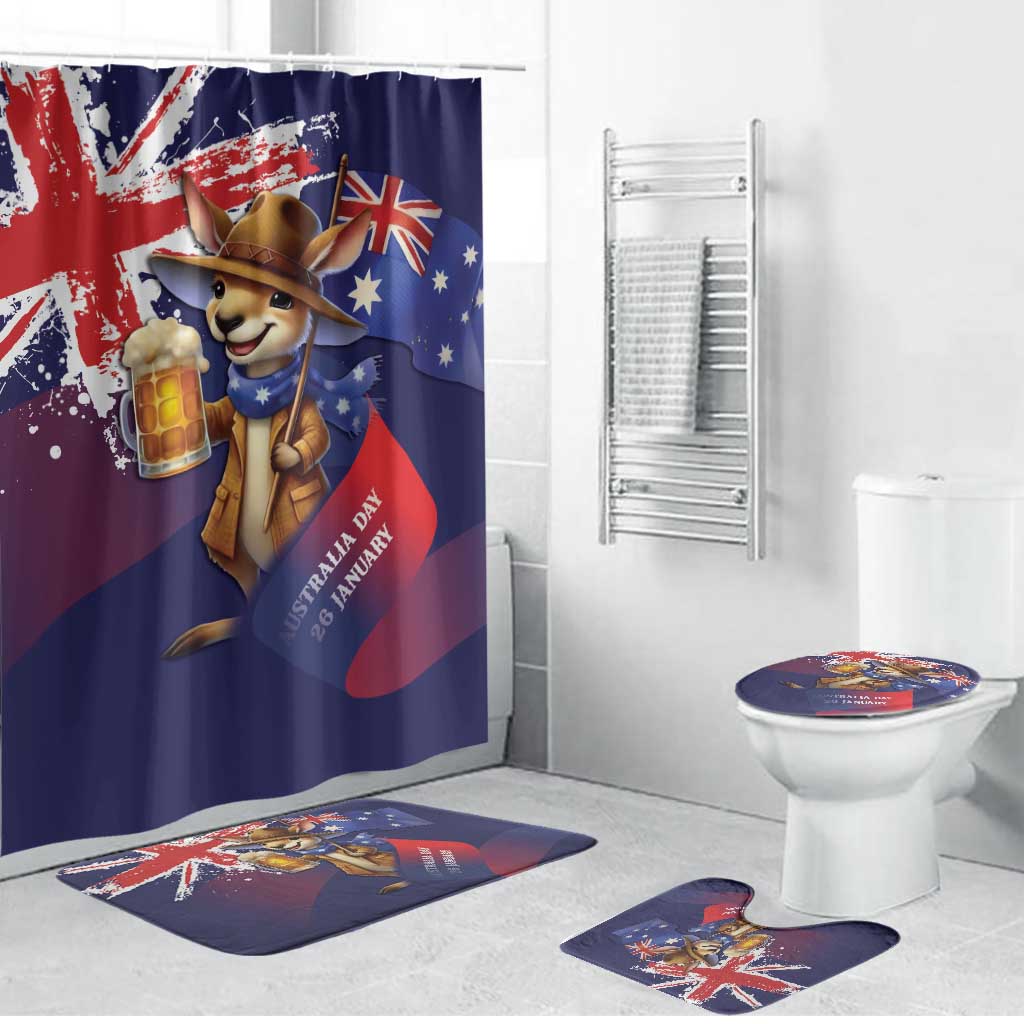 Australia Day Kangaroo Flag Bathroom Set Aussie Aussie Aussie Oi Oi Oi - Aussie Hoodie