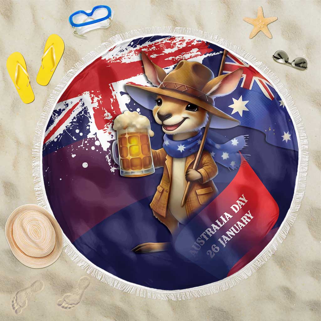 Australia Day Kangaroo Flag Beach Blanket Aussie Aussie Aussie Oi Oi Oi - Aussie Hoodie