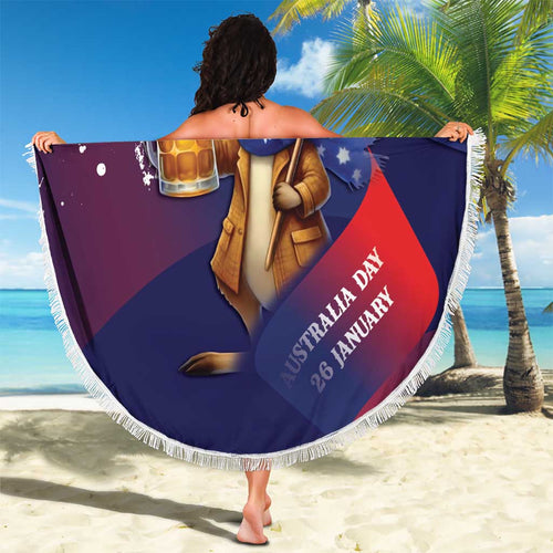 Australia Day Kangaroo Flag Beach Blanket Aussie Aussie Aussie Oi Oi Oi - Aussie Hoodie