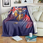 Australia Day Kangaroo Flag Blanket Aussie Aussie Aussie Oi Oi Oi - Aussie Hoodie