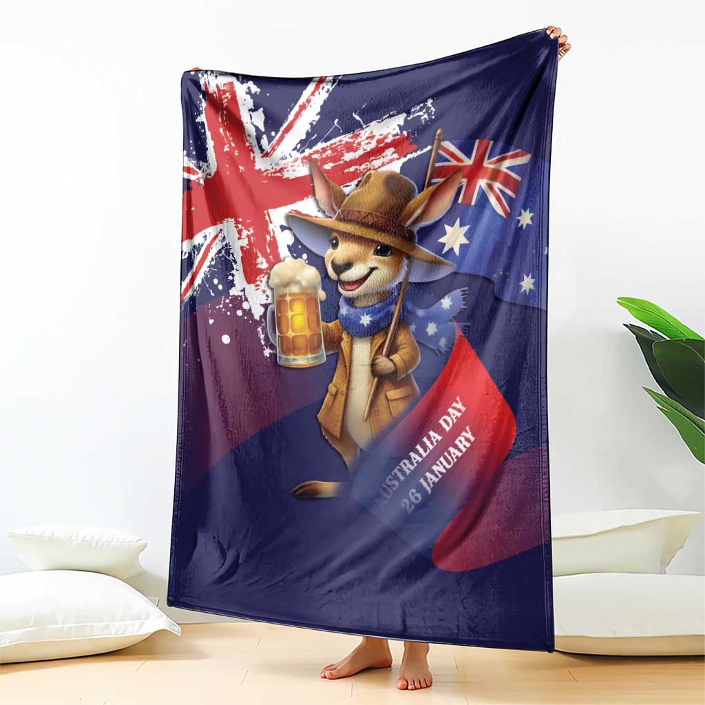 Australia Day Kangaroo Flag Blanket Aussie Aussie Aussie Oi Oi Oi - Aussie Hoodie