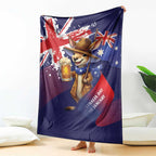 Australia Day Kangaroo Flag Blanket Aussie Aussie Aussie Oi Oi Oi - Aussie Hoodie