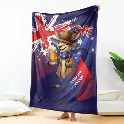 Australia Day Kangaroo Flag Blanket Aussie Aussie Aussie Oi Oi Oi - Aussie Hoodie