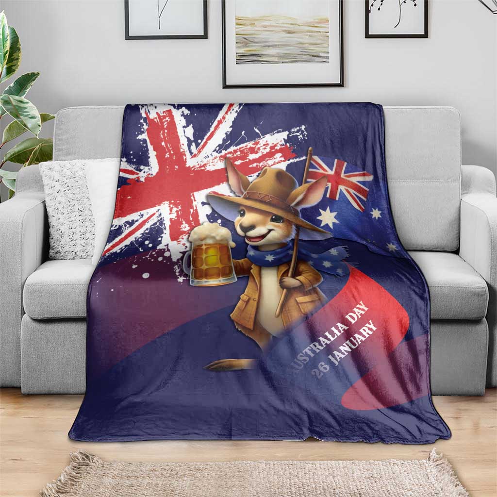 Australia Day Kangaroo Flag Blanket Aussie Aussie Aussie Oi Oi Oi - Aussie Hoodie