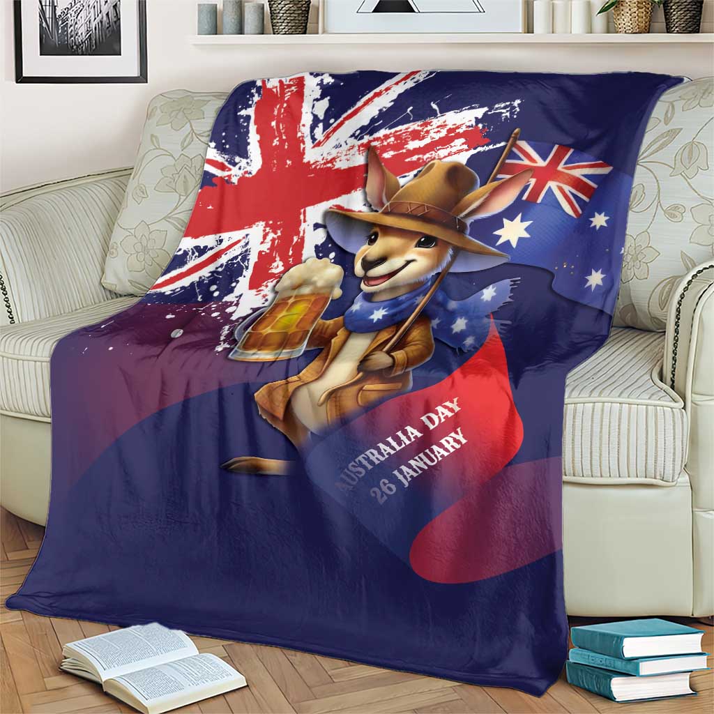 Australia Day Kangaroo Flag Blanket Aussie Aussie Aussie Oi Oi Oi - Aussie Hoodie