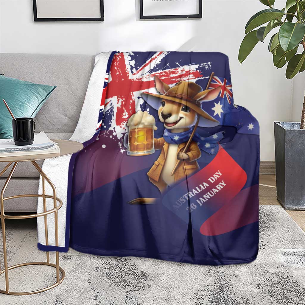 Australia Day Kangaroo Flag Blanket Aussie Aussie Aussie Oi Oi Oi - Aussie Hoodie