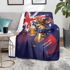 Australia Day Kangaroo Flag Blanket Aussie Aussie Aussie Oi Oi Oi - Aussie Hoodie