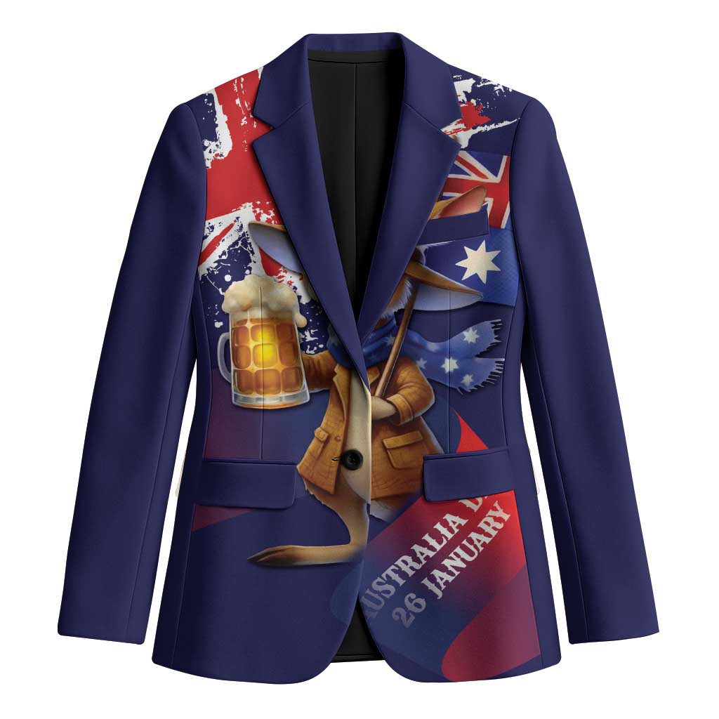 Australia Day Kangaroo Flag Blazer Aussie Aussie Aussie Oi Oi Oi - Aussie Hoodie