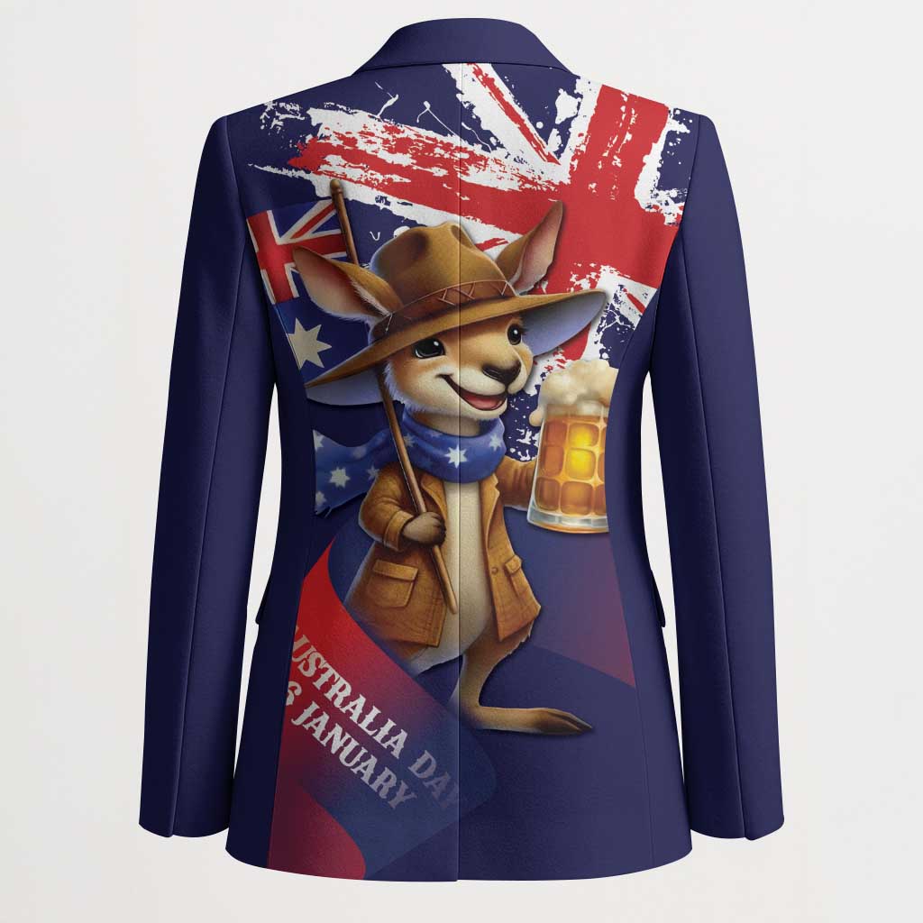 Australia Day Kangaroo Flag Blazer Aussie Aussie Aussie Oi Oi Oi - Aussie Hoodie