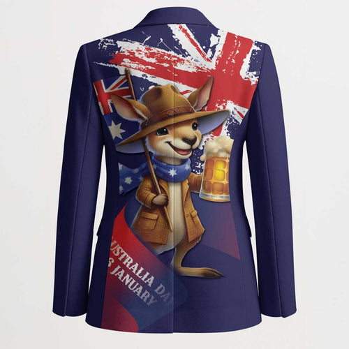 Australia Day Kangaroo Flag Blazer Aussie Aussie Aussie Oi Oi Oi - Aussie Hoodie