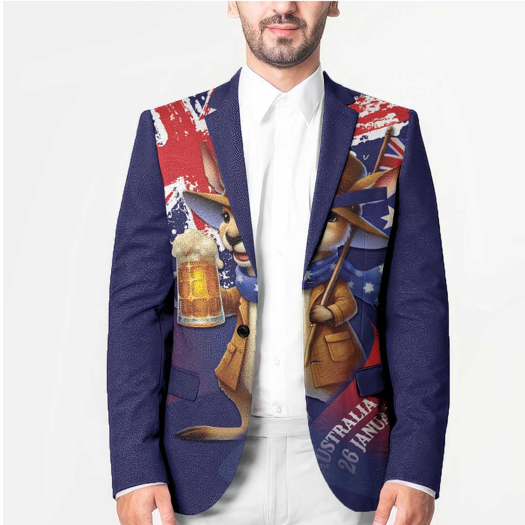 Australia Day Kangaroo Flag Blazer Aussie Aussie Aussie Oi Oi Oi - Aussie Hoodie