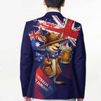 Australia Day Kangaroo Flag Blazer Aussie Aussie Aussie Oi Oi Oi - Aussie Hoodie