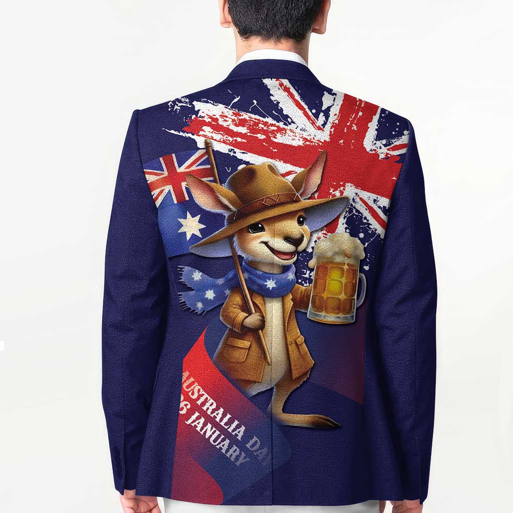 Australia Day Kangaroo Flag Blazer Aussie Aussie Aussie Oi Oi Oi - Aussie Hoodie