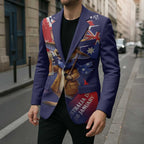Australia Day Kangaroo Flag Blazer Aussie Aussie Aussie Oi Oi Oi - Aussie Hoodie