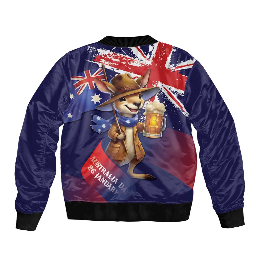 Australia Day Kangaroo Flag Bomber Jacket Aussie Aussie Aussie Oi Oi Oi - Aussie Hoodie