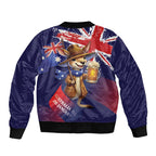 Australia Day Kangaroo Flag Bomber Jacket Aussie Aussie Aussie Oi Oi Oi - Aussie Hoodie