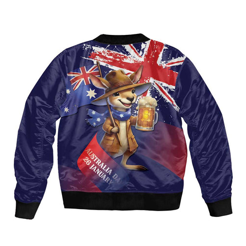 Australia Day Kangaroo Flag Bomber Jacket Aussie Aussie Aussie Oi Oi Oi - Aussie Hoodie