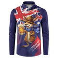 Australia Day Kangaroo Flag Button Sweatshirt Aussie Aussie Aussie Oi Oi Oi - Aussie Hoodie