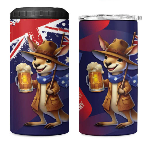 Australia Day Kangaroo Flag 4 in 1 Can Cooler Tumbler Aussie Aussie Aussie Oi Oi Oi - Aussie Hoodie