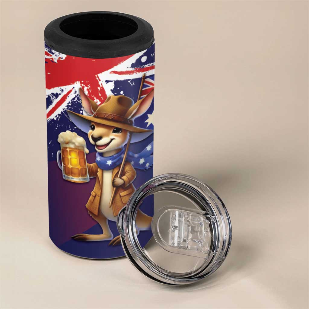Australia Day Kangaroo Flag 4 in 1 Can Cooler Tumbler Aussie Aussie Aussie Oi Oi Oi - Aussie Hoodie
