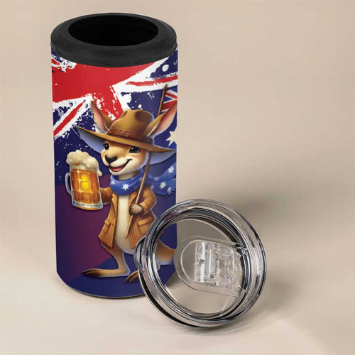 Australia Day Kangaroo Flag 4 in 1 Can Cooler Tumbler Aussie Aussie Aussie Oi Oi Oi - Aussie Hoodie