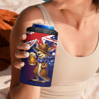 Australia Day Kangaroo Flag 4 in 1 Can Cooler Tumbler Aussie Aussie Aussie Oi Oi Oi - Aussie Hoodie