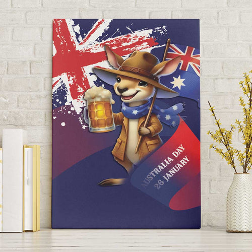 Australia Day Kangaroo Flag Canvas Wall Art Aussie Aussie Aussie Oi Oi Oi - Aussie Hoodie
