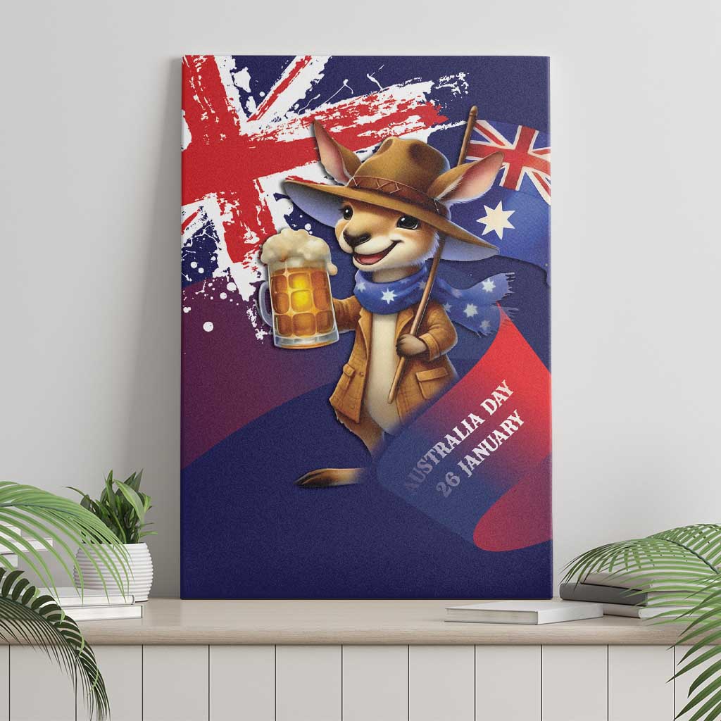 Australia Day Kangaroo Flag Canvas Wall Art Aussie Aussie Aussie Oi Oi Oi - Aussie Hoodie