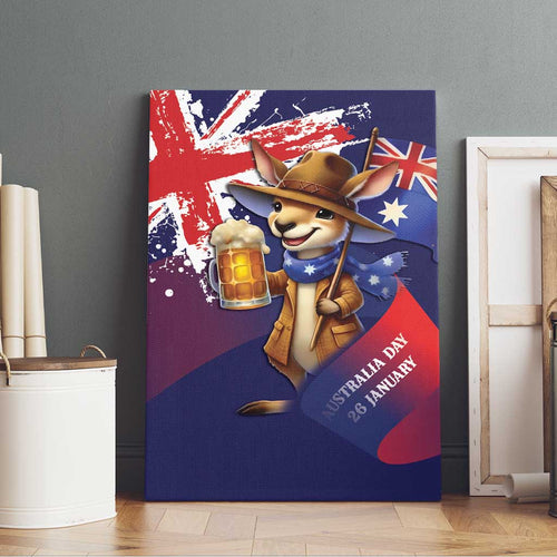 Australia Day Kangaroo Flag Canvas Wall Art Aussie Aussie Aussie Oi Oi Oi - Aussie Hoodie