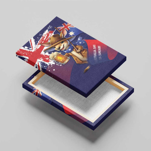 Australia Day Kangaroo Flag Canvas Wall Art Aussie Aussie Aussie Oi Oi Oi - Aussie Hoodie