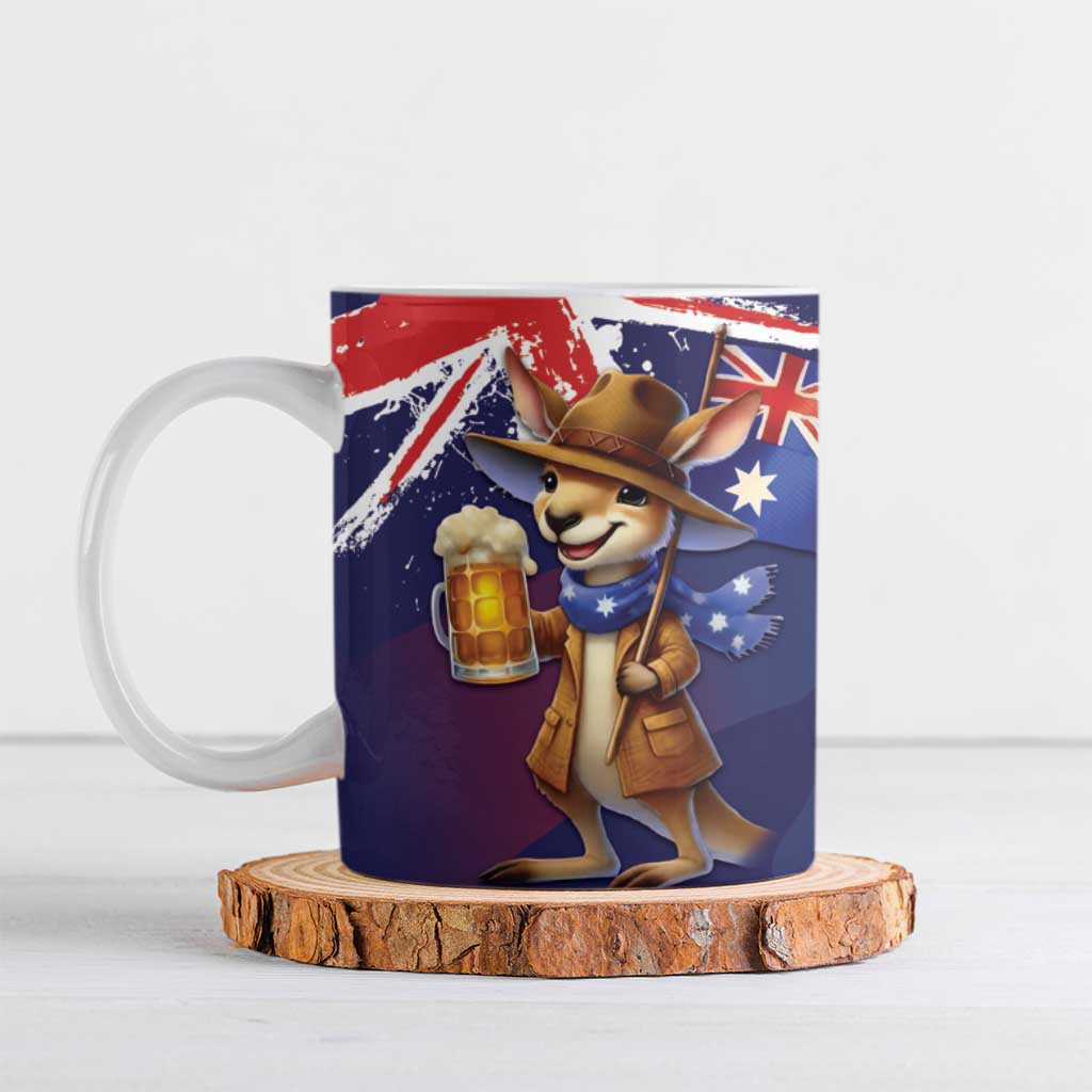 Australia Day Kangaroo Flag Ceramic Mug Aussie Aussie Aussie Oi Oi Oi - Aussie Hoodie