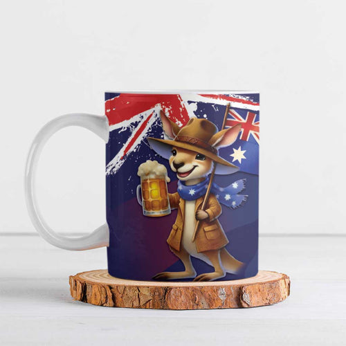Australia Day Kangaroo Flag Ceramic Mug Aussie Aussie Aussie Oi Oi Oi - Aussie Hoodie