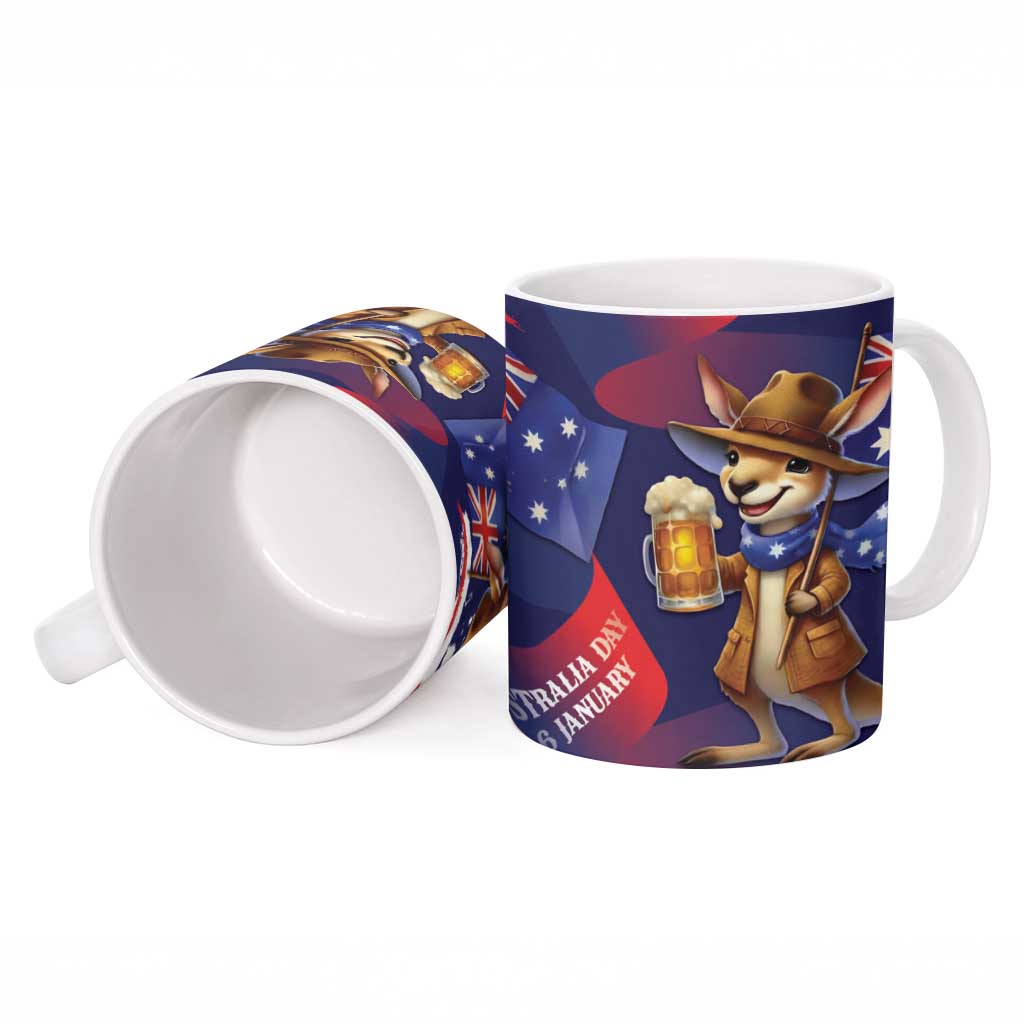 Australia Day Kangaroo Flag Ceramic Mug Aussie Aussie Aussie Oi Oi Oi - Aussie Hoodie