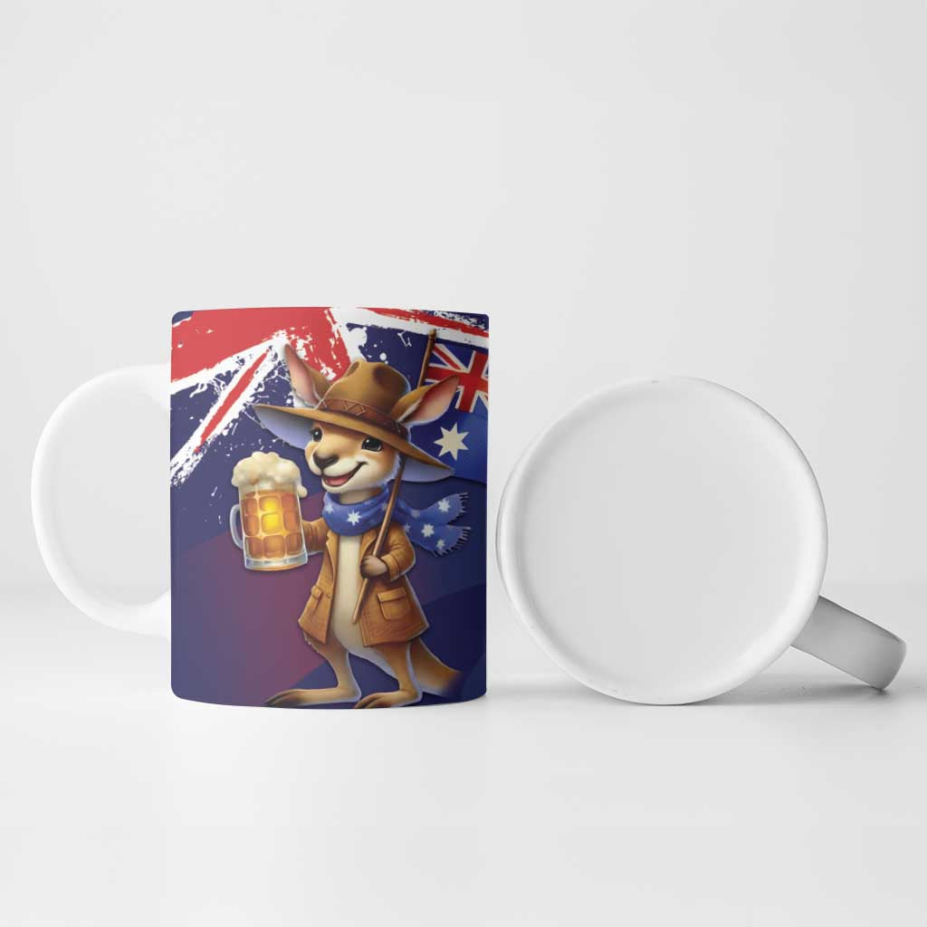 Australia Day Kangaroo Flag Ceramic Mug Aussie Aussie Aussie Oi Oi Oi - Aussie Hoodie