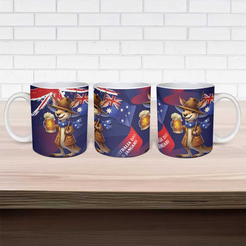 Australia Day Kangaroo Flag Ceramic Mug Aussie Aussie Aussie Oi Oi Oi - Aussie Hoodie