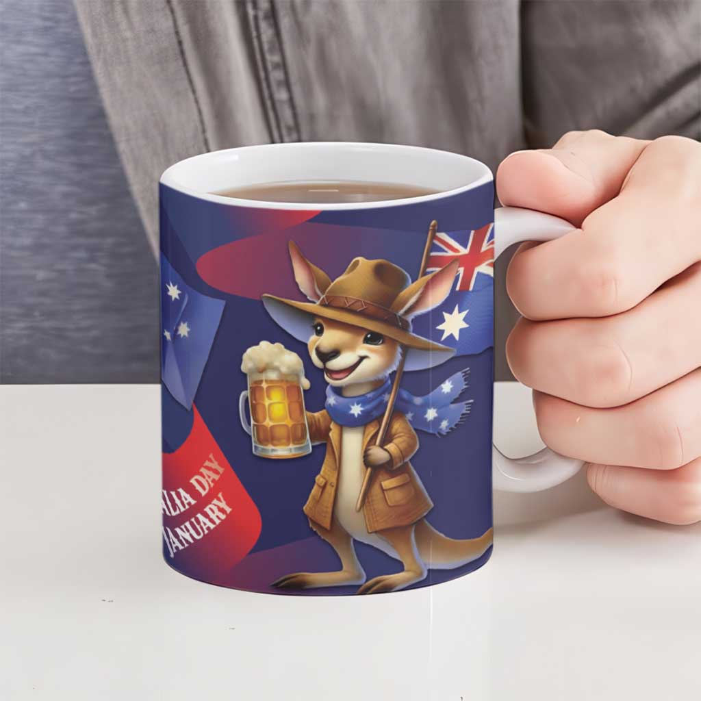 Australia Day Kangaroo Flag Ceramic Mug Aussie Aussie Aussie Oi Oi Oi - Aussie Hoodie