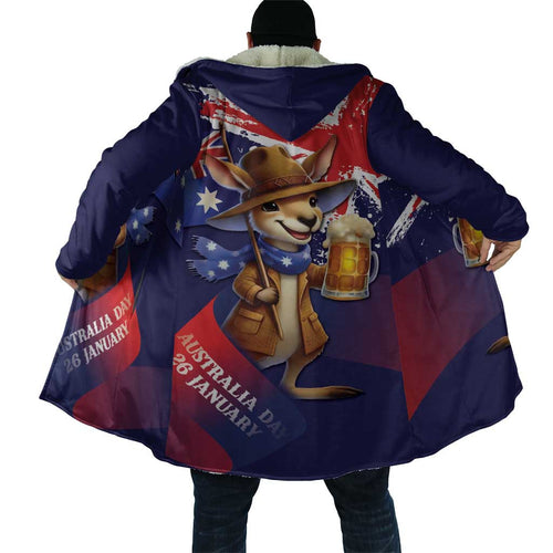 Australia Day Kangaroo Flag Cloak Aussie Aussie Aussie Oi Oi Oi - Aussie Hoodie
