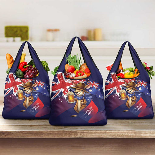 Australia Day Kangaroo Flag Grocery Bag Aussie Aussie Aussie Oi Oi Oi - Aussie Hoodie