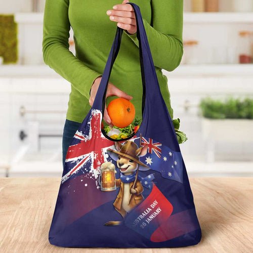 Australia Day Kangaroo Flag Grocery Bag Aussie Aussie Aussie Oi Oi Oi - Aussie Hoodie
