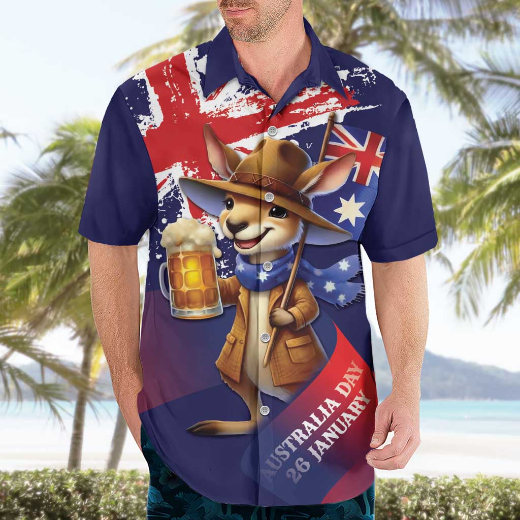 Australia Day Kangaroo Flag Hawaiian Shirt Aussie Aussie Aussie Oi Oi Oi - Aussie Hoodie