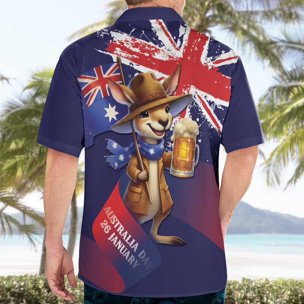 Australia Day Kangaroo Flag Hawaiian Shirt Aussie Aussie Aussie Oi Oi Oi - Aussie Hoodie