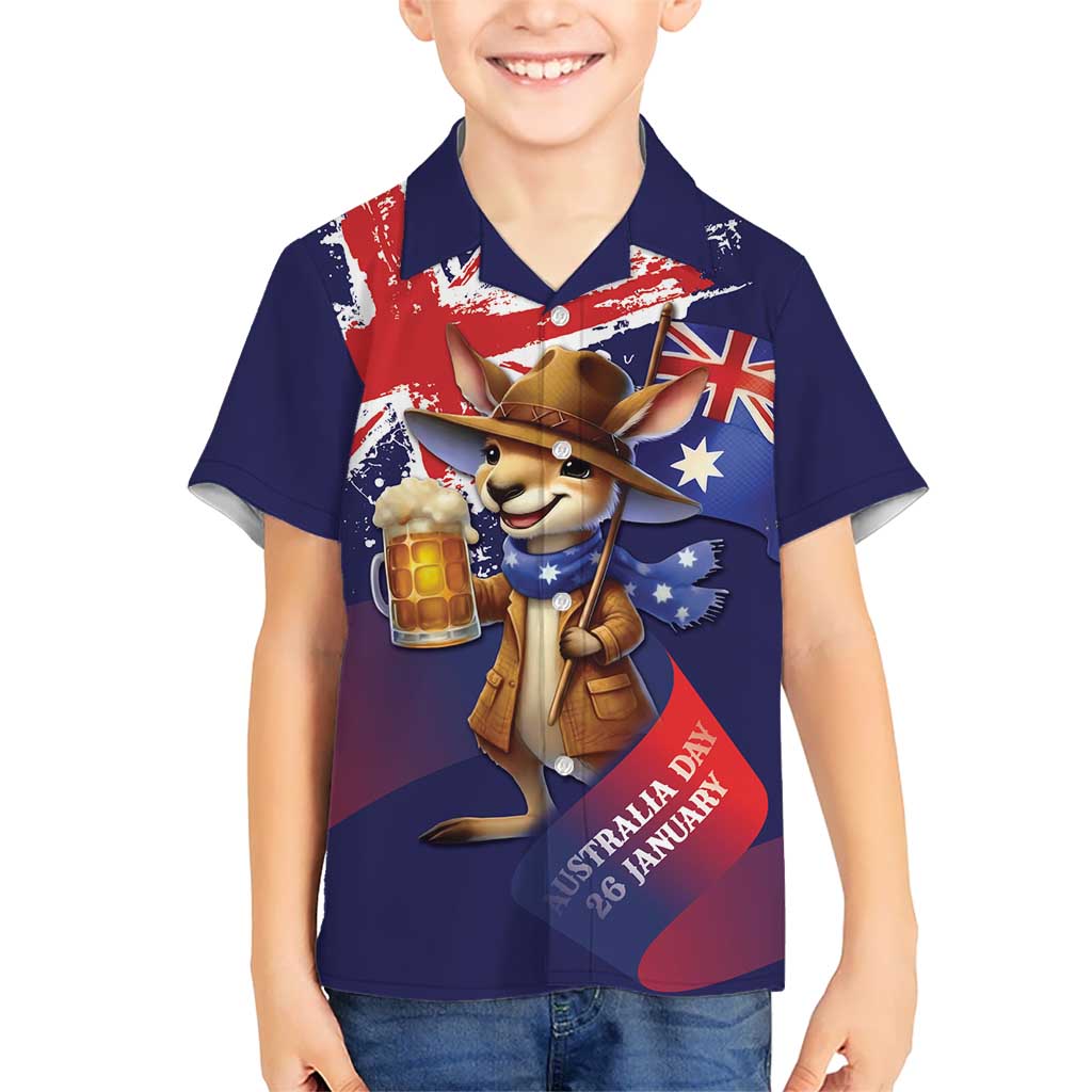 Australia Day Kangaroo Flag Hawaiian Shirt Aussie Aussie Aussie Oi Oi Oi - Aussie Hoodie