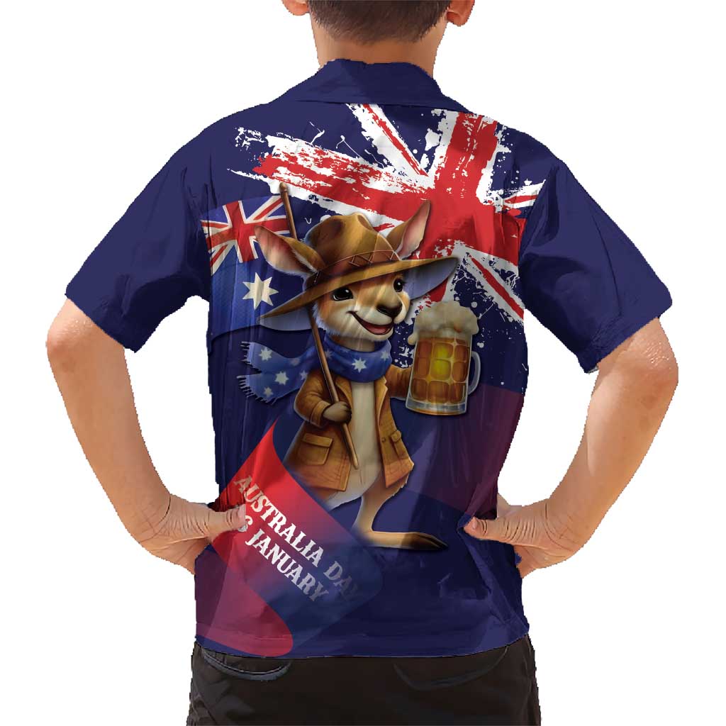 Australia Day Kangaroo Flag Hawaiian Shirt Aussie Aussie Aussie Oi Oi Oi - Aussie Hoodie